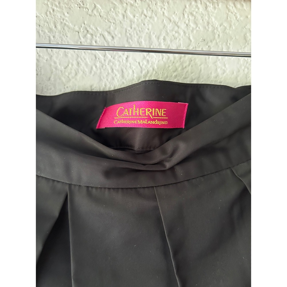 Catherine Catherine Malandrino Black Pleated Midi Skirt Size 6 A-Line Box Pleat - Picture 3 of 4